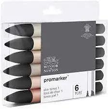 Winsor Newton ProMarker Skin Tones 1 Set of 6 The Stationers